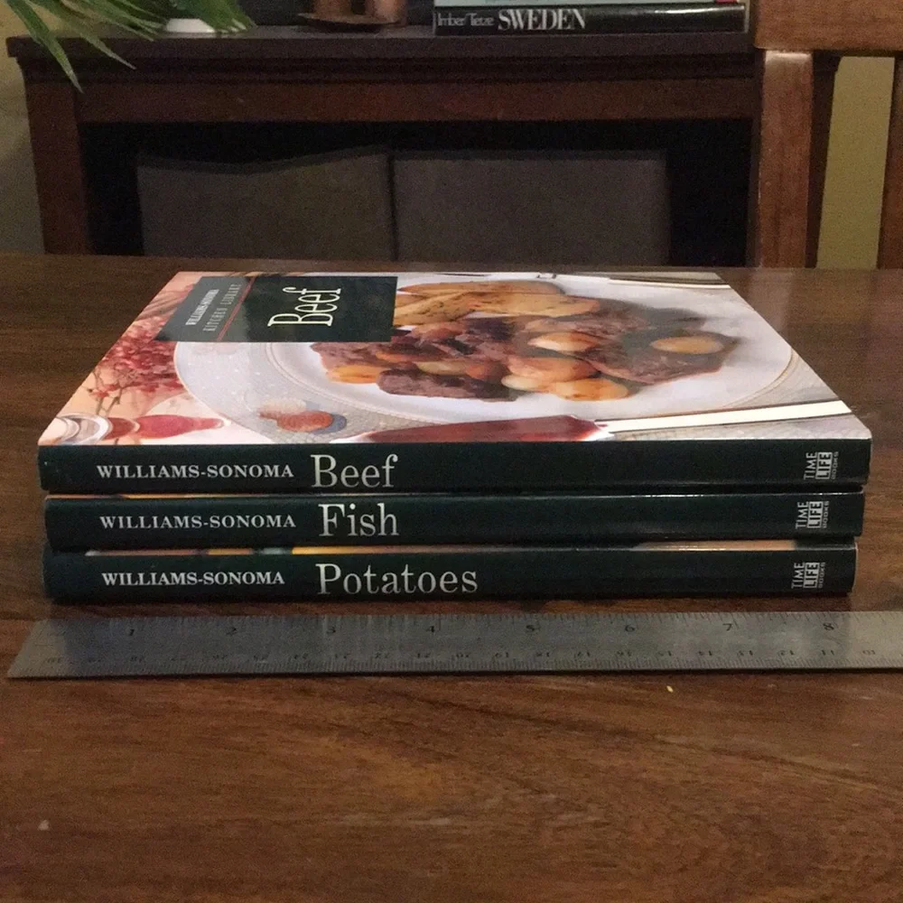 Williams Sonoma Kitchen Library Cookbook Trio Set of 3 - Beef Potatoes Fish